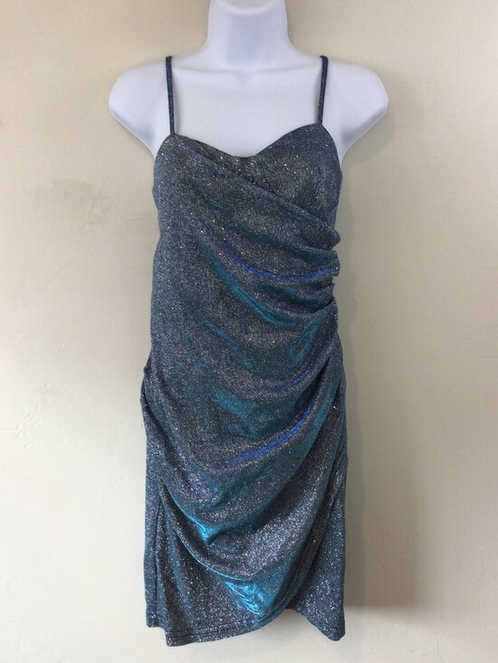 Cider Dresses & Skirts - NWT Cider Blue Sparkly Adjustable Strap Formal Dress